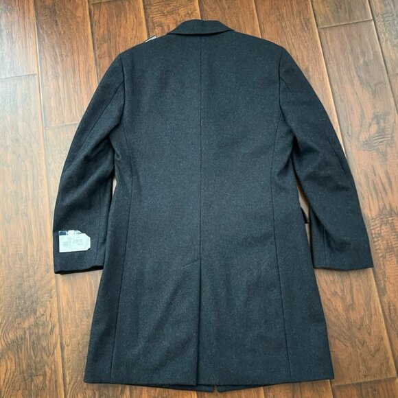 NWT Nautica Men's Classic-Fit Batten Overcoat Black Sz 38R $350 Charcoal Grey - Picture 3 of 7